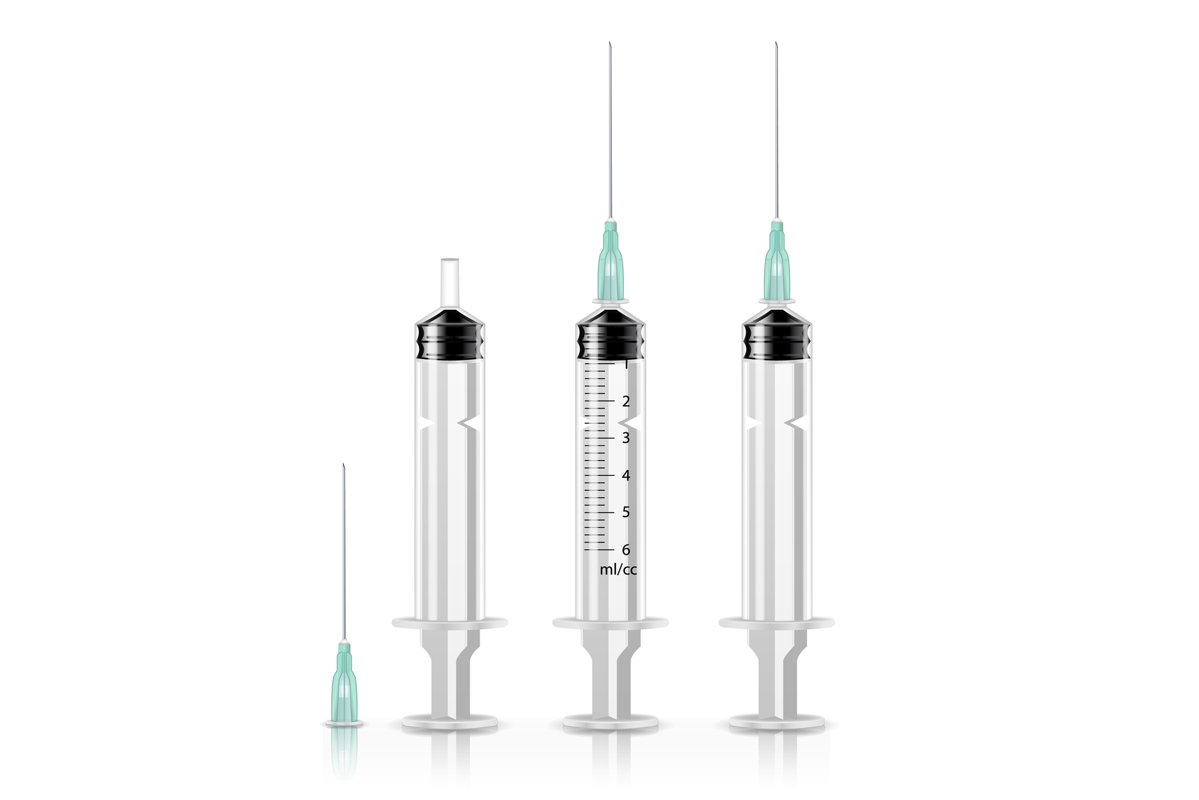 Vector Plastic Medical Syringe Isolated example image 1