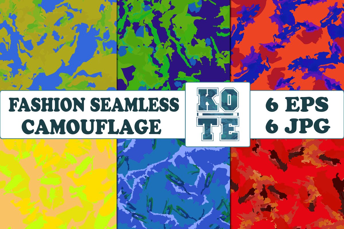 6 Seamless Fashion Camouflage example image 1