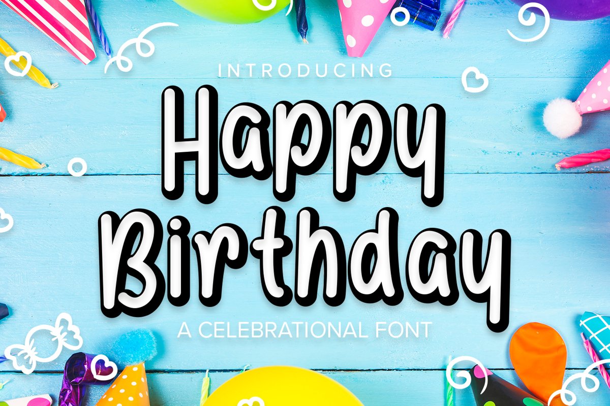 Happy Birthday Font example image 1