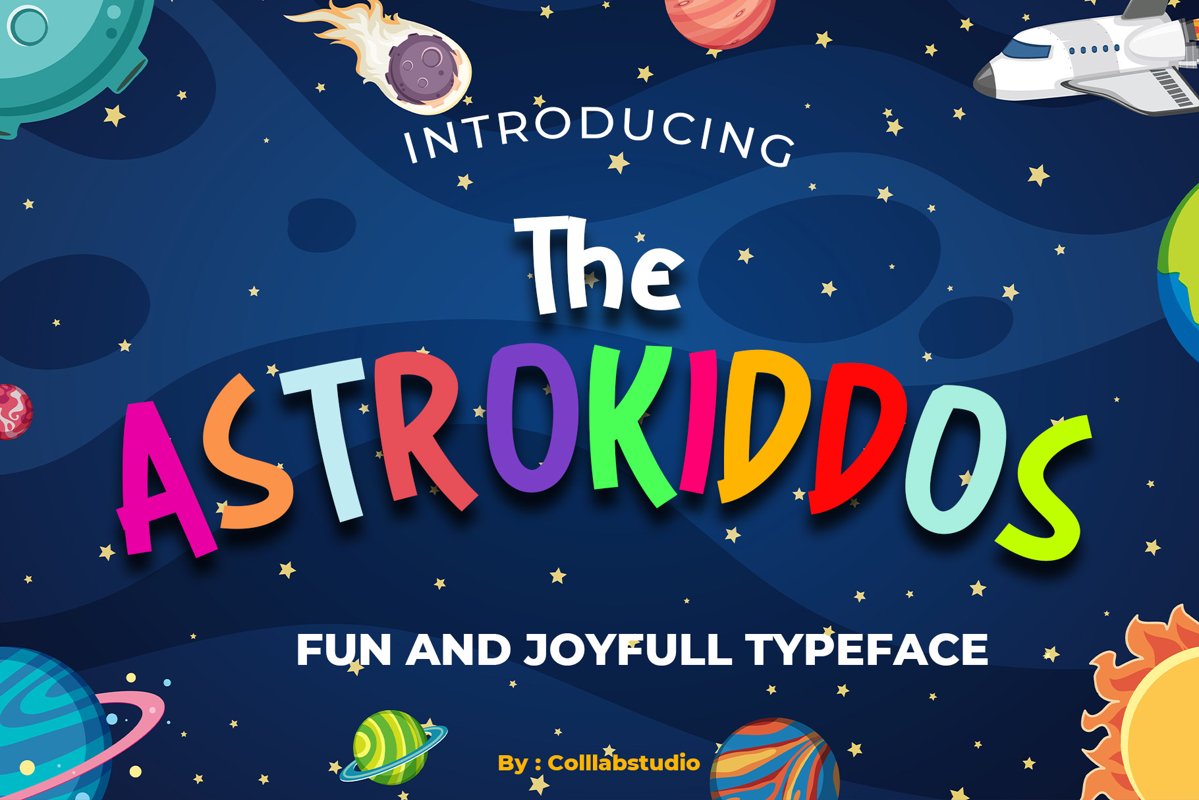 The Astrokiddos - A Fun & Joyfull Font example image 1