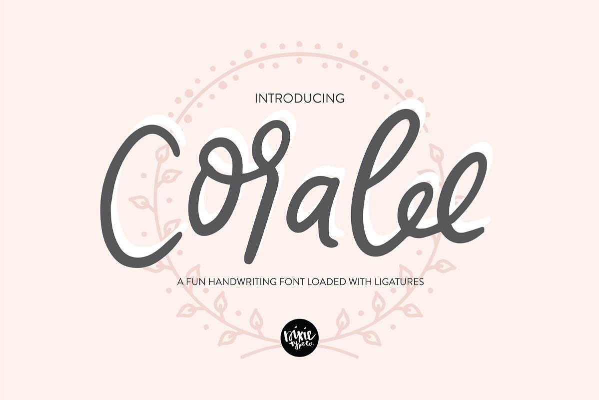 CORALEE a Bouncy Handwriting Script Font with Ligatures example image 1