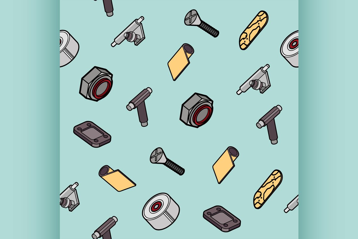 Skateboard spare parts pattern example image 1