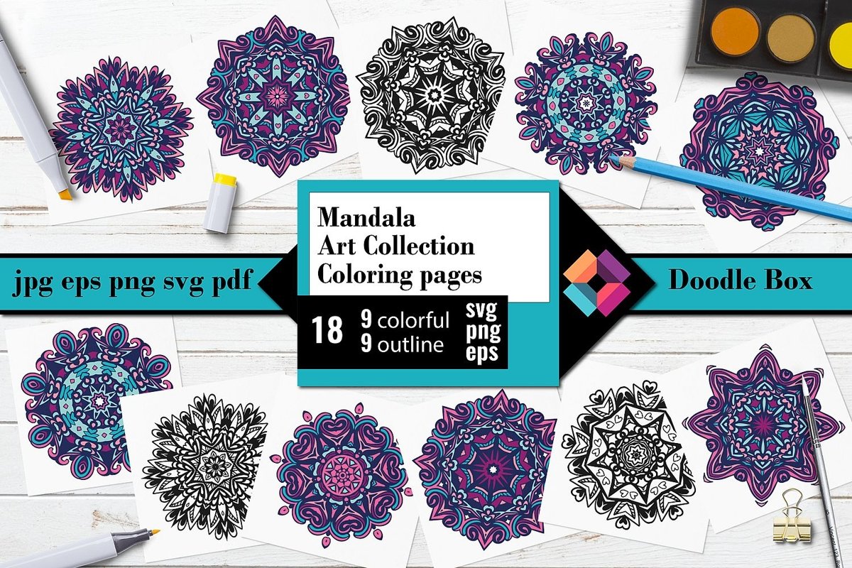 Mandala Art Collection Coloring Pages example image 1