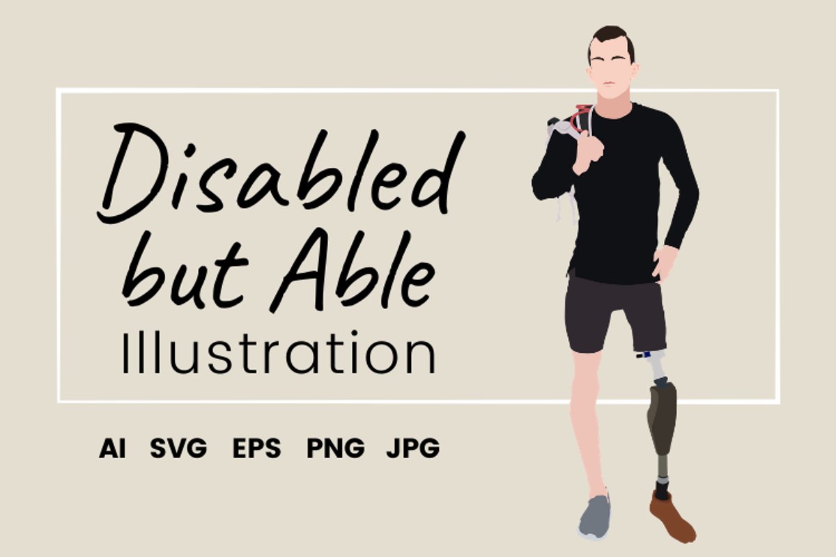 Disabled but Able Vector Illustration example image 1