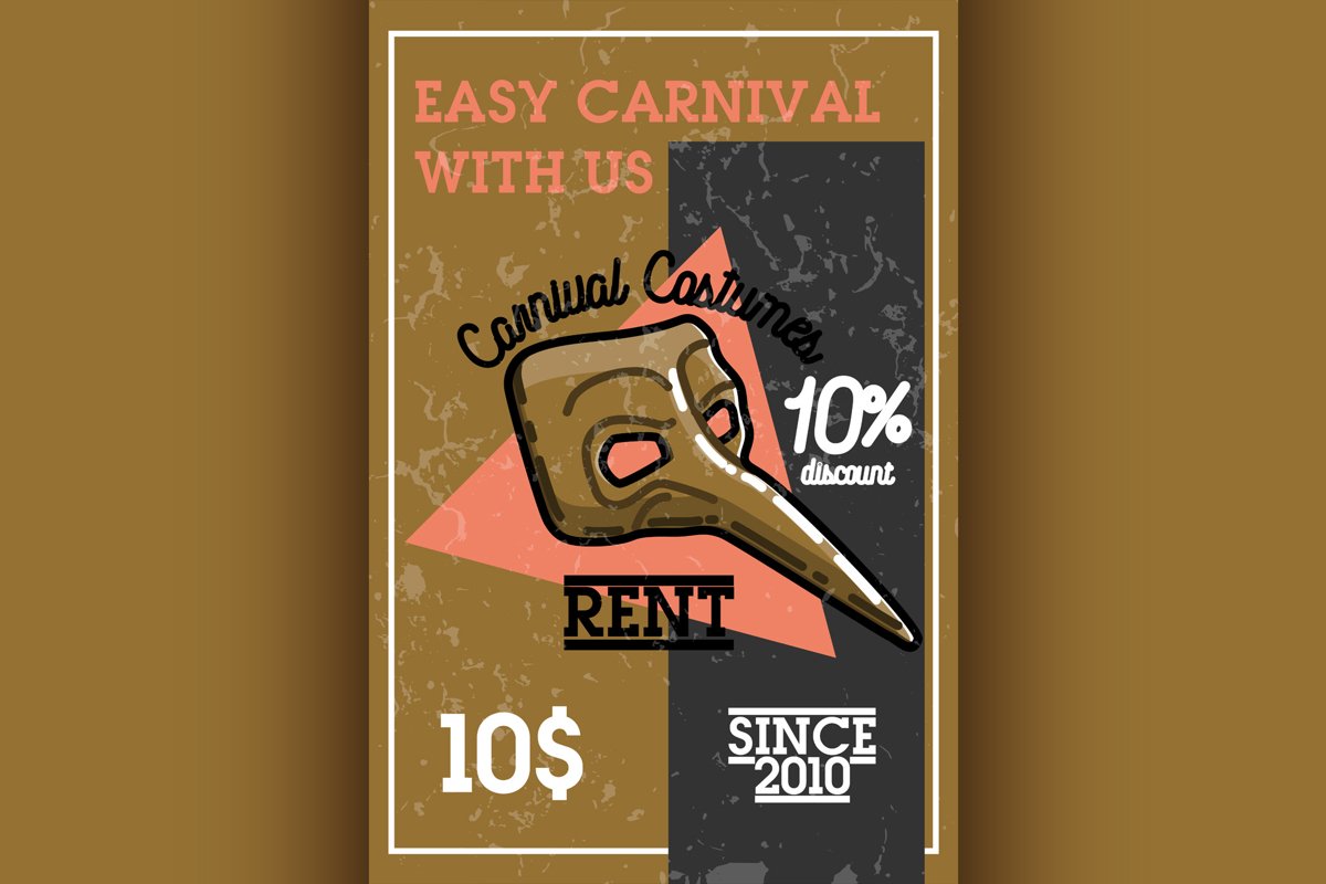 Color vintage carnival costumes rent banner example image 1