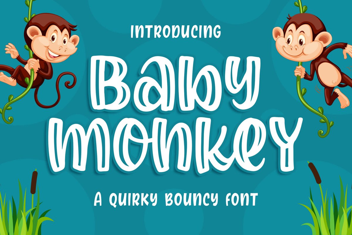 Baby Monkey - a Quirky Bouncy Font example image 1