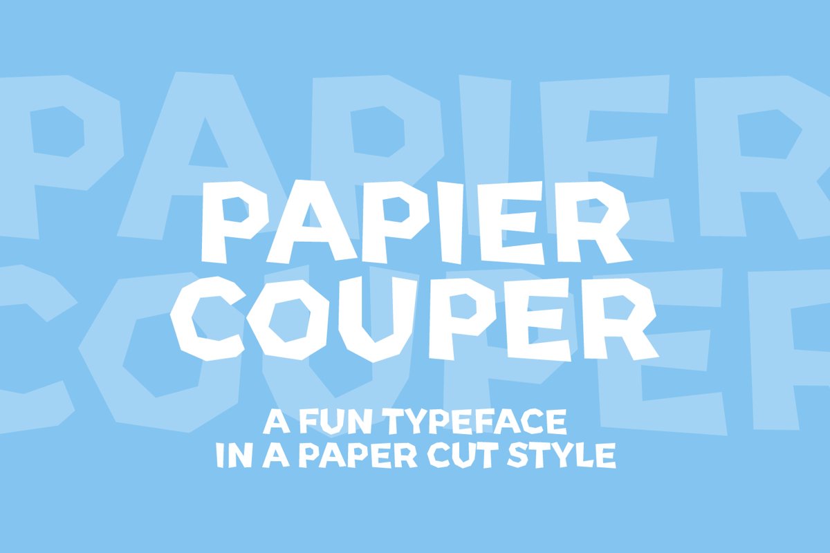 Papier Couper - A fun papercut style font example image 1