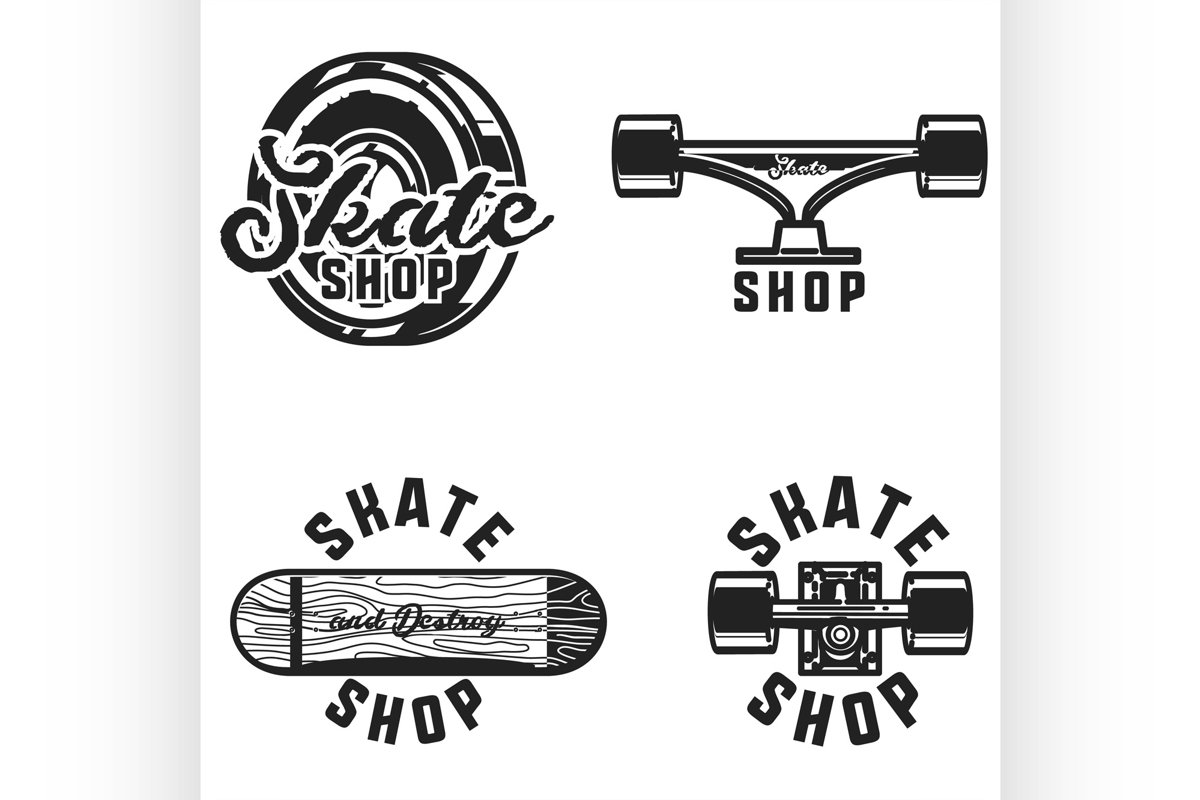 Vintage skate shop emblems example image 1