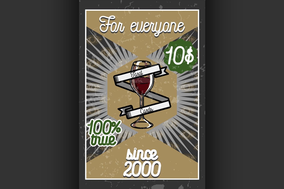 Color vintage tarot cards banner example image 1