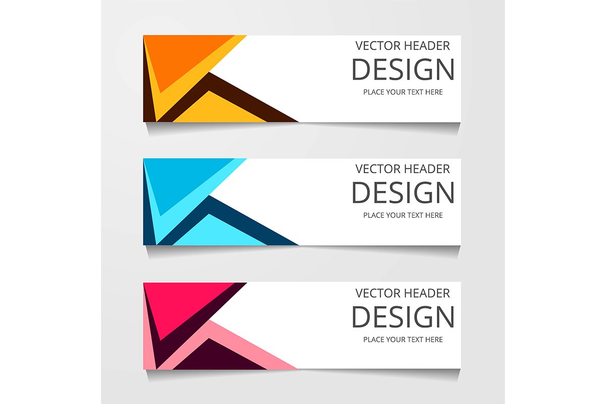 Vector abstract web banner design template. Collection of we example image 1