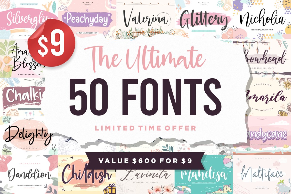 The Ultimate 50 Fonts | Limited Time Off example image 1