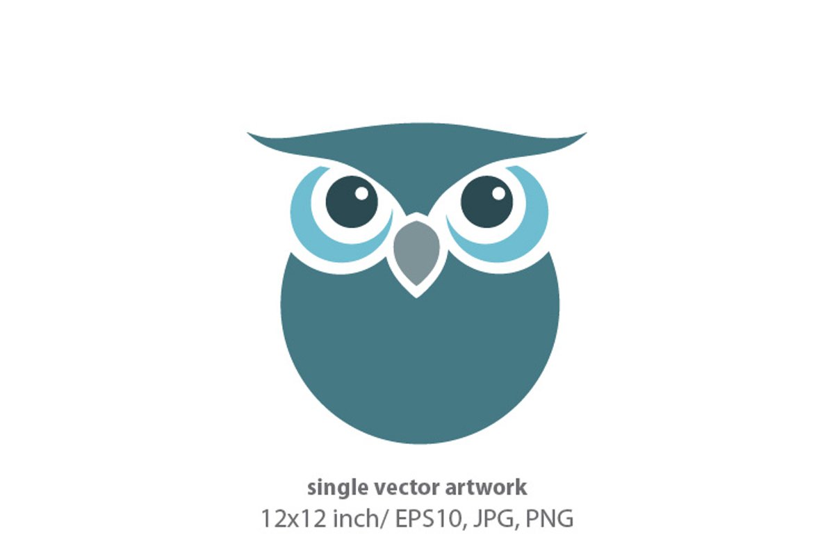 cute little owl - single vector artwork example image 1