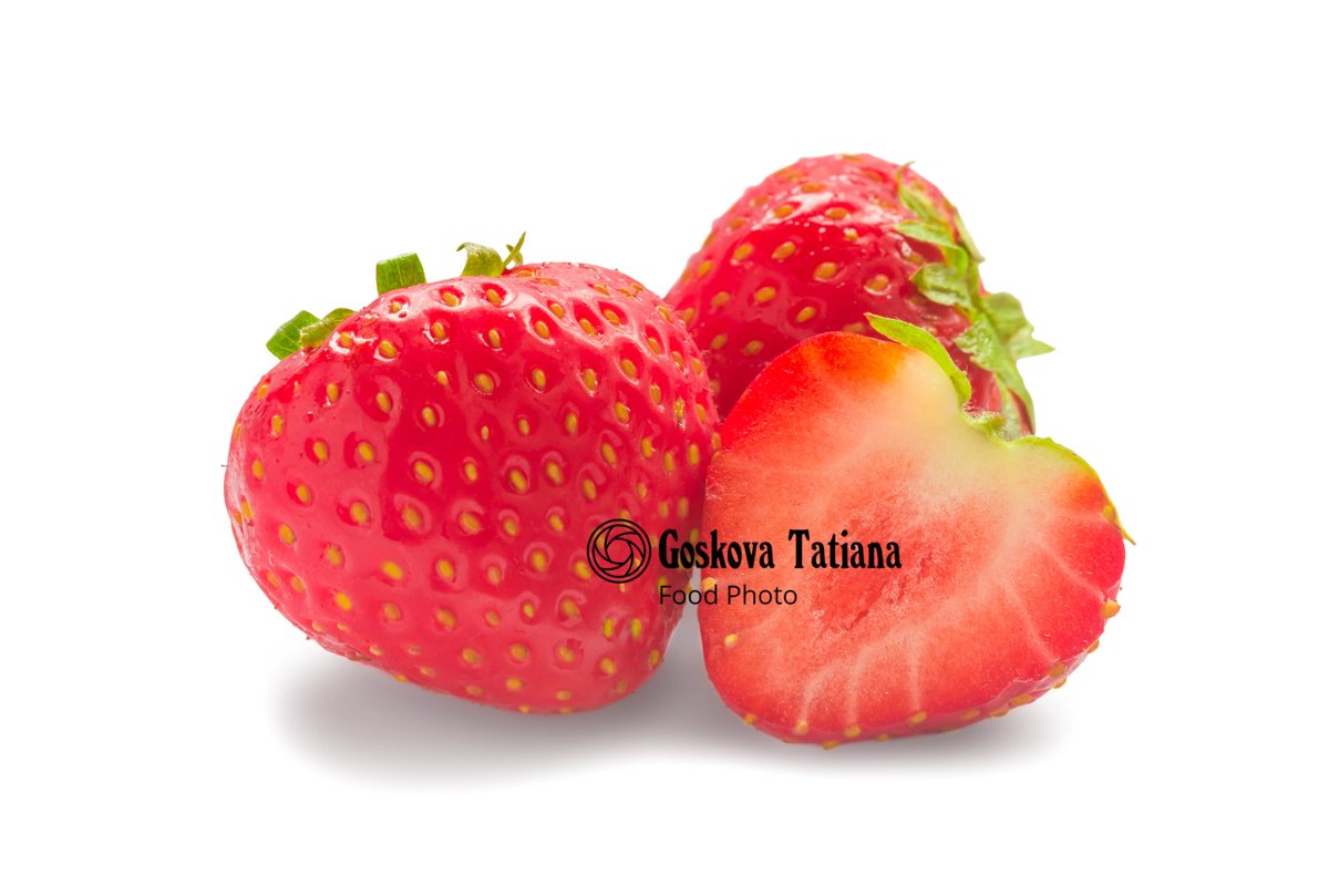 Photo of Fresh glossy strawberry isolated on white example image 1