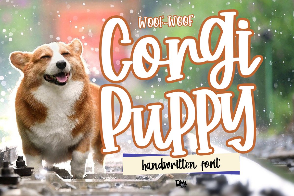 Corgi Puppy - Handwritten Font example image 1