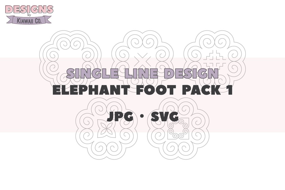 Single Line Design - Hmong Elephant Foot Pack 1 - JPG - SVG example image 1