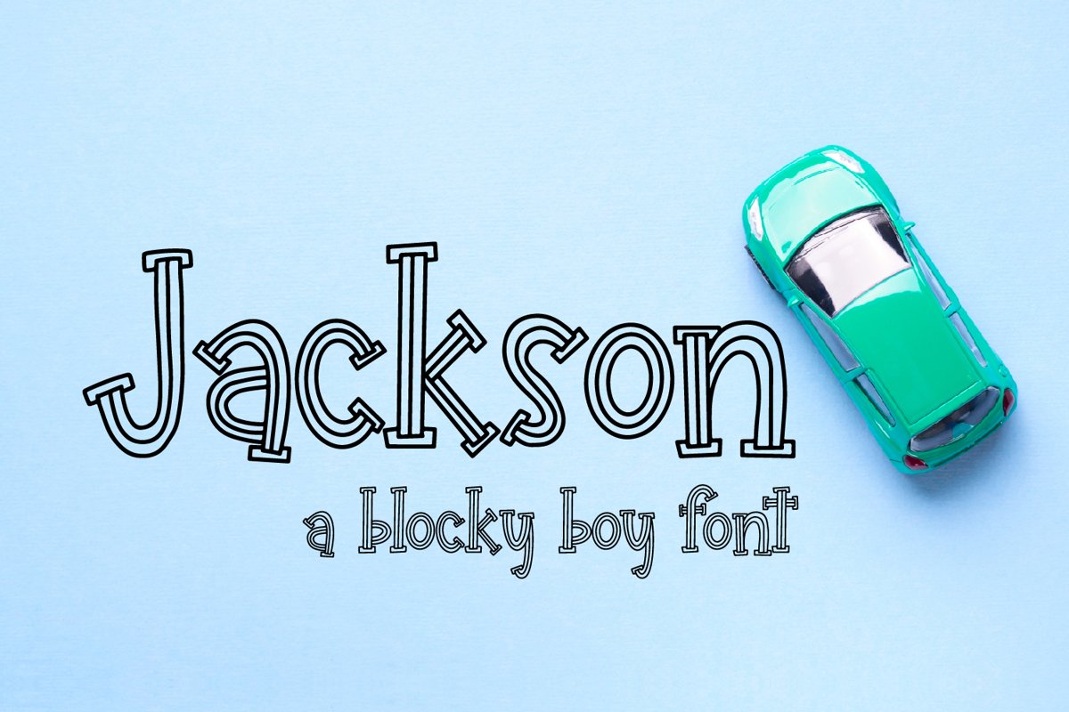 Jackson - A Blocky Boy Font example image 1