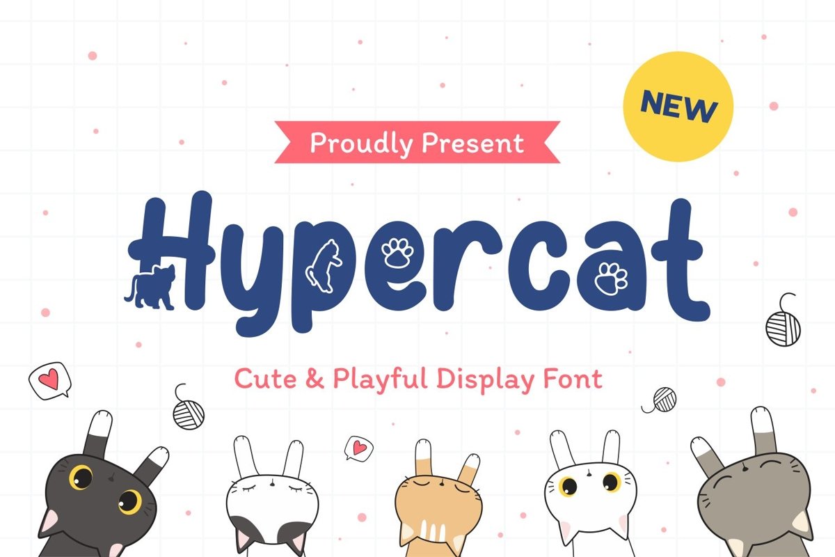 HyperCat - Cute & Playful Display Font example image 1