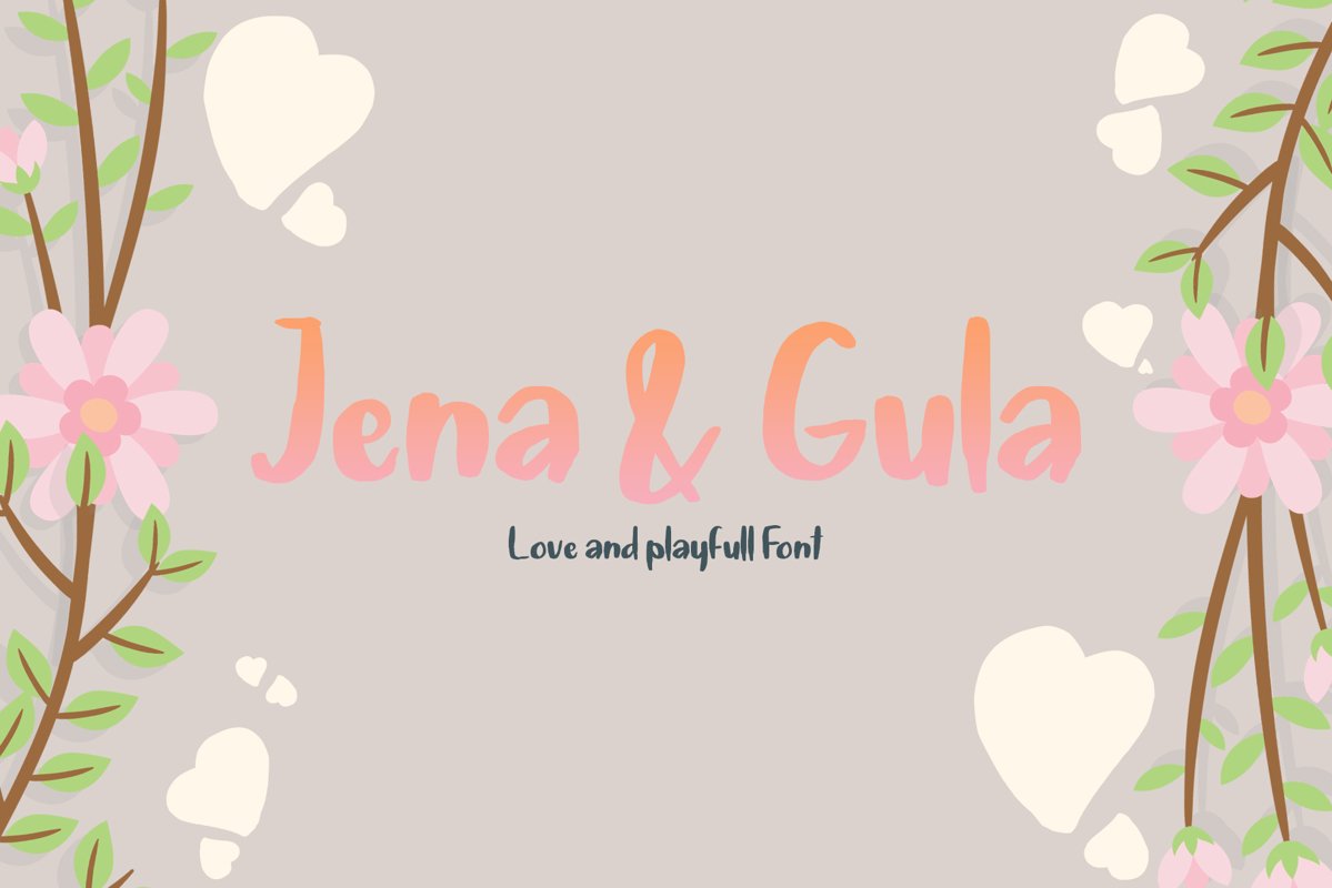 Jena & Gula | Love and Playfull Font example image 1