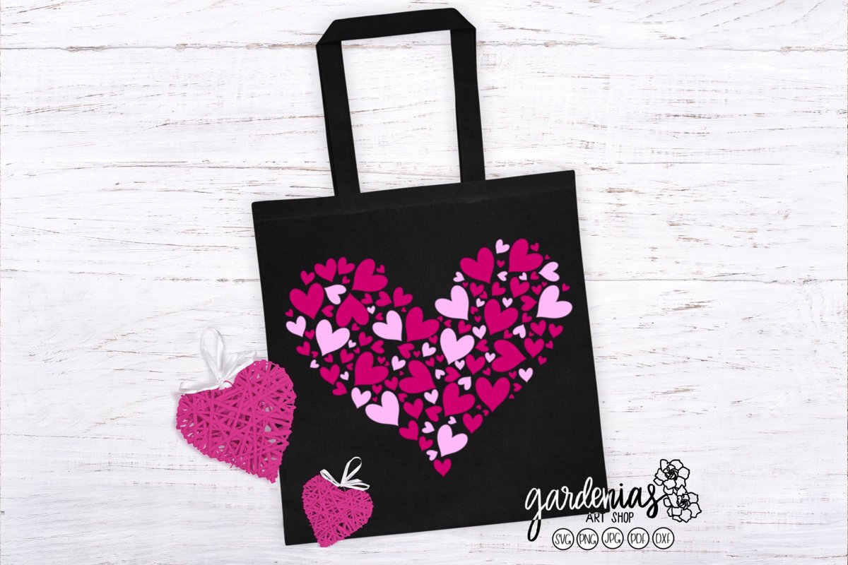 Pink Hearts in Heart SVG | Valentine's Day Sublimation example image 1