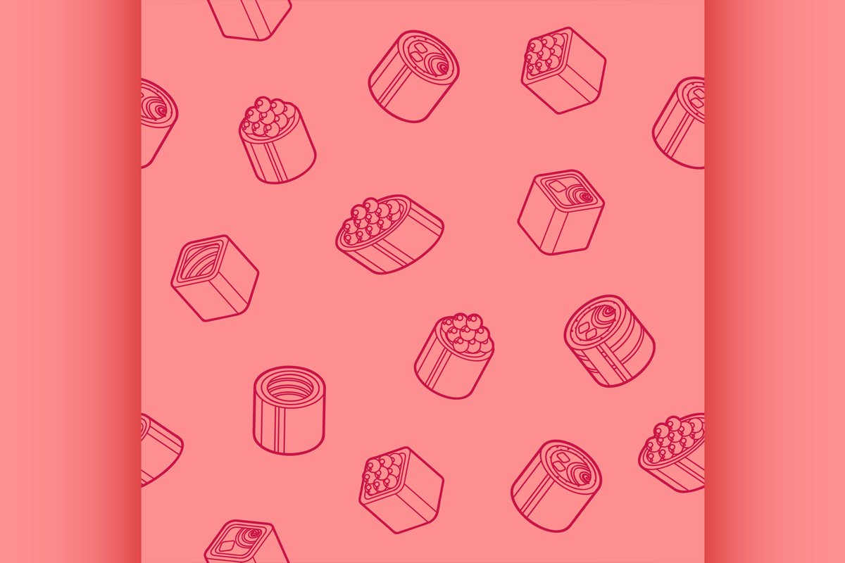 Sushi flat outline isomeric patten example image 1