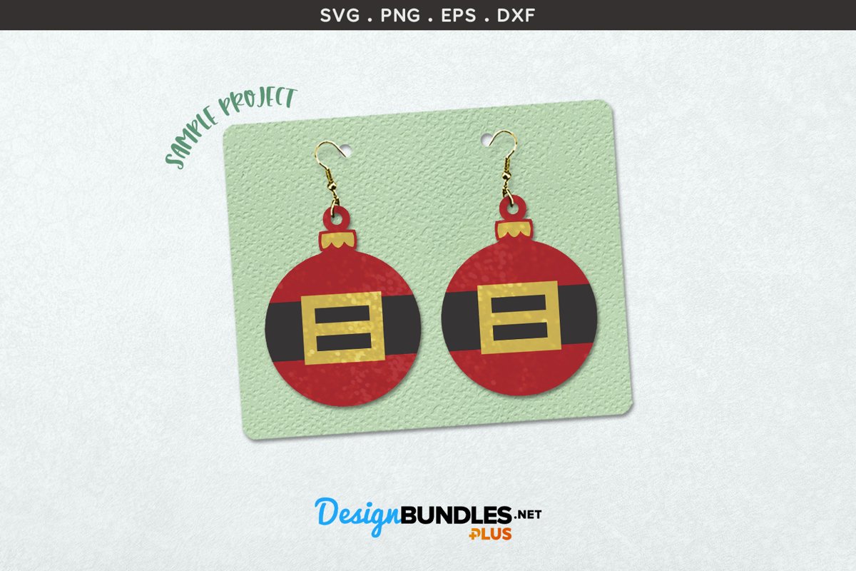 Download Christmas Earrings Template Santa S Belt Ornament