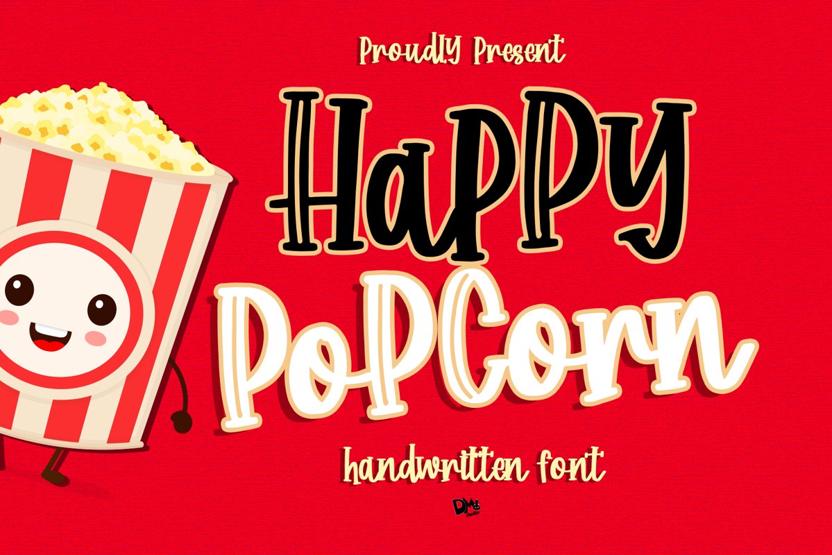 Happy Popcorn - Handwritten Font example image 1