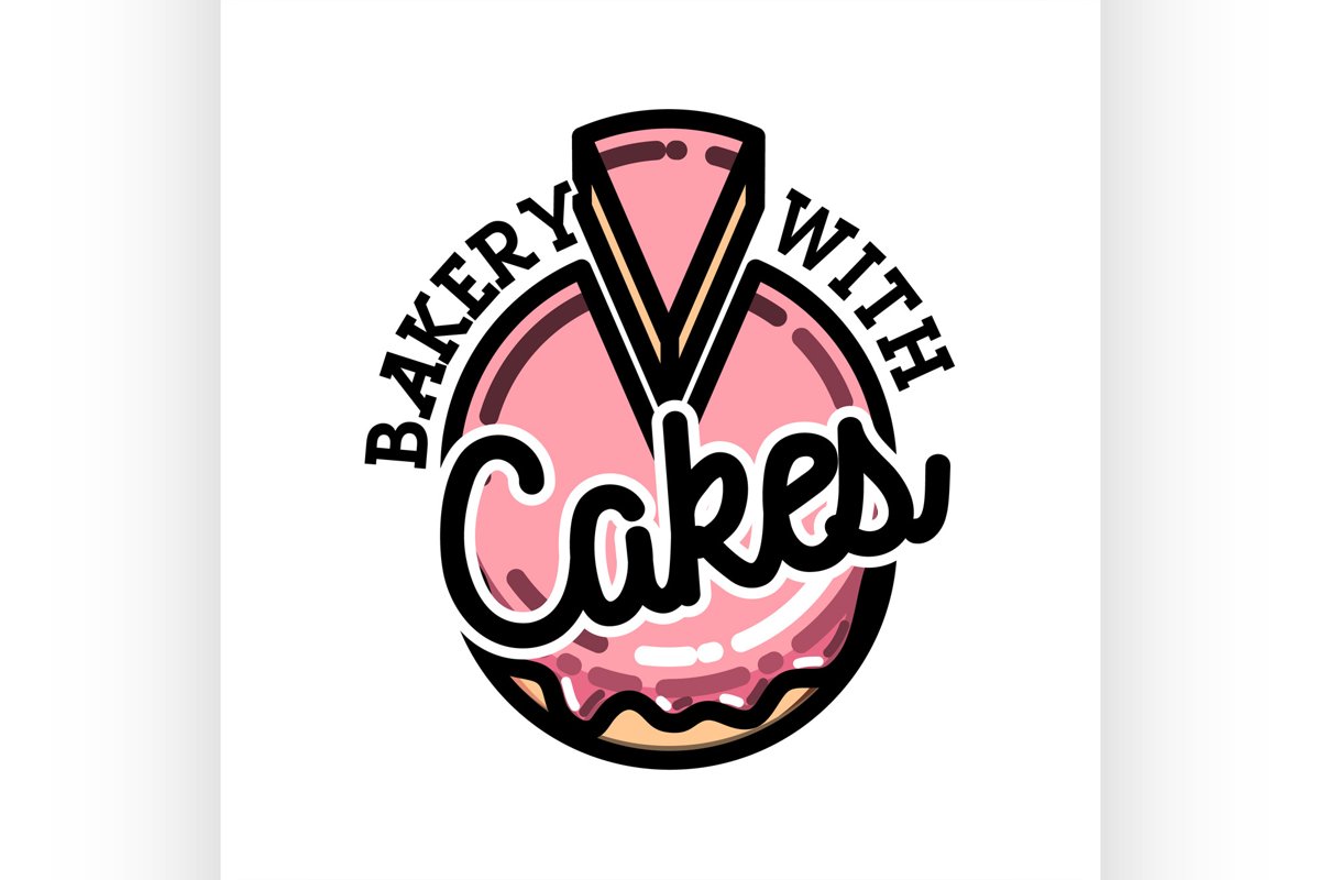 Color vintage bakery emblem example image 1