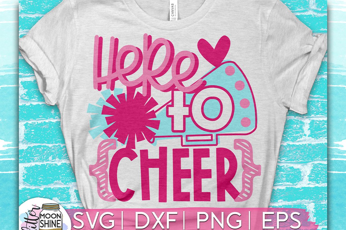 Here To Cheer SVG DXF PNG EPS Cutting Files example image 1