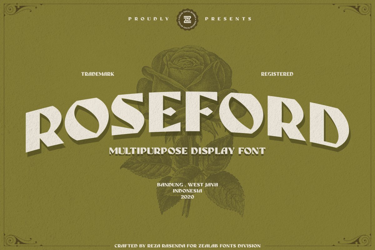 ROSEFORD - MULTIPURPOSE VINTAGE DISPLAY FONT example image 1