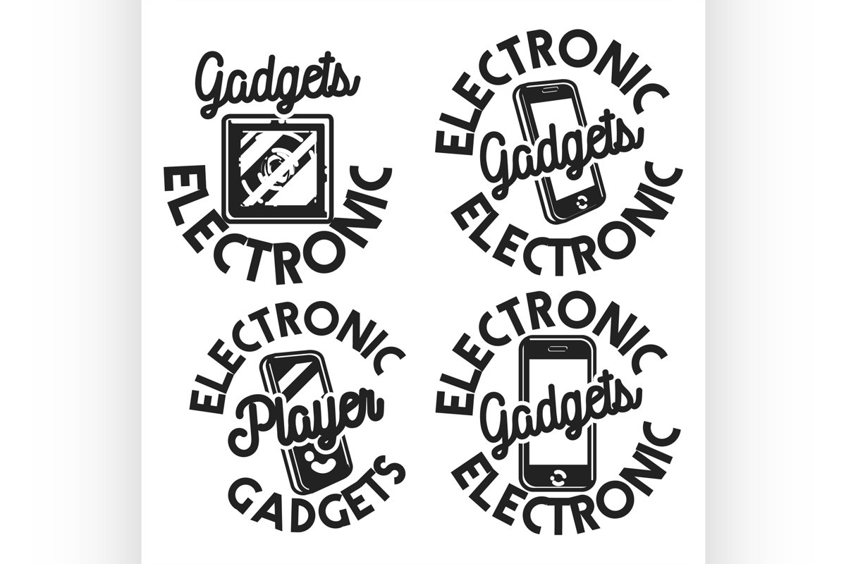 Vintage electronic gadgets emblems example image 1