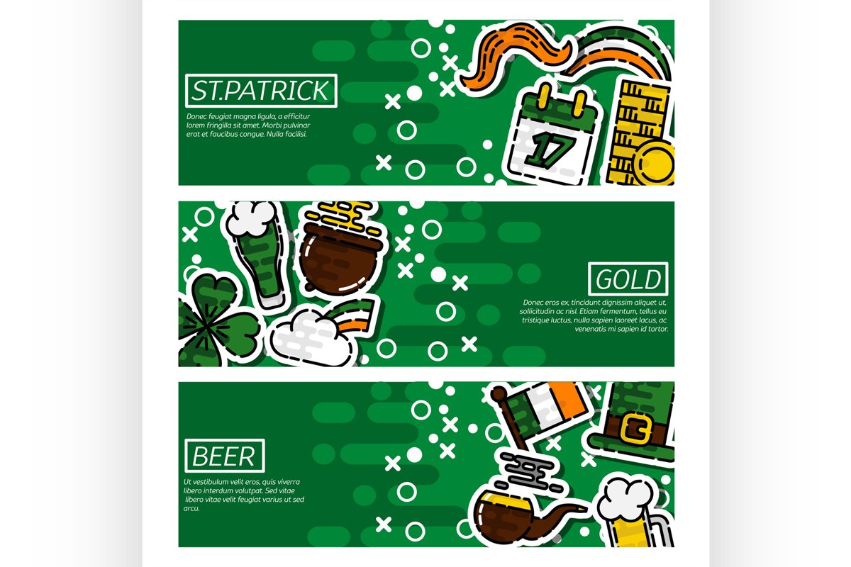 Set of Horizontal Banners St.Patricks Day example image 1