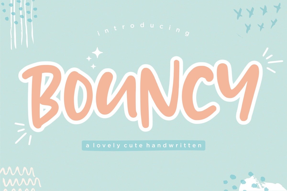 BOUNCY Lovely Cute Handwritten Font example image 1