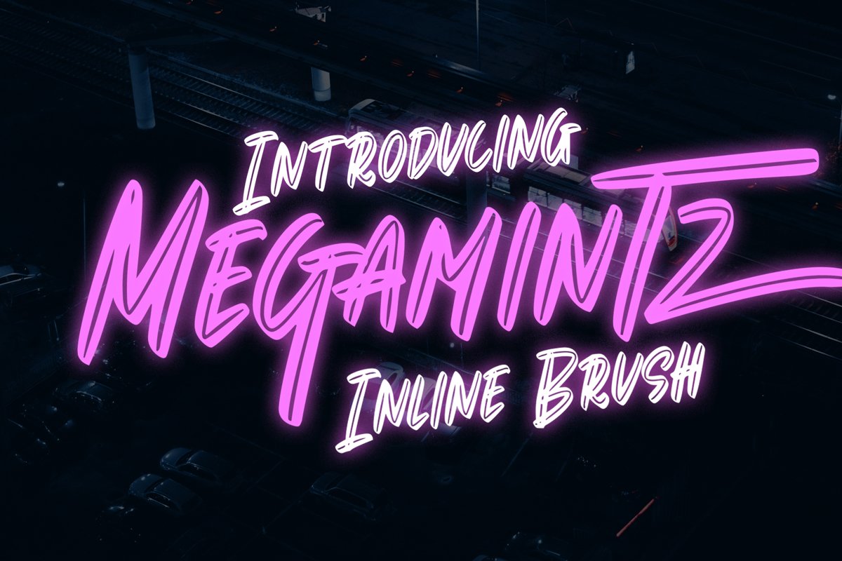 Megamintz - Inline Brush Font example image 1