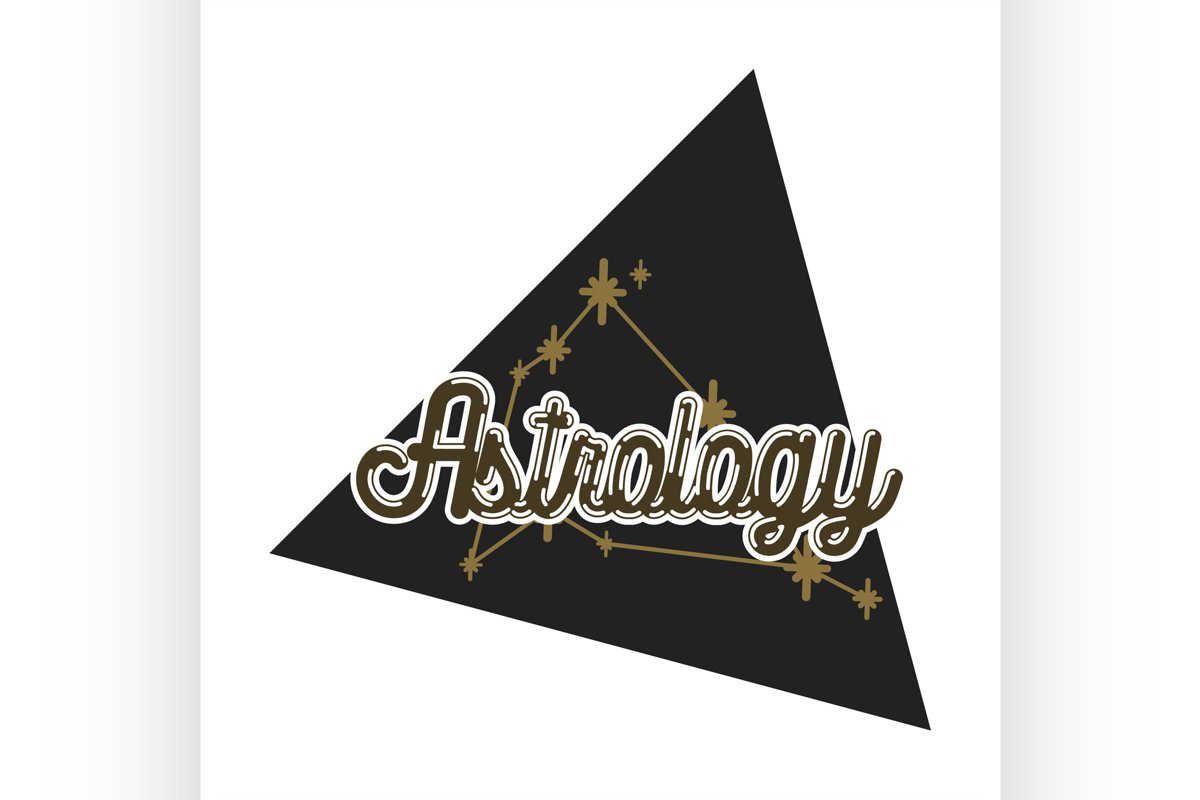 Color vintage astrology emblem example image 1