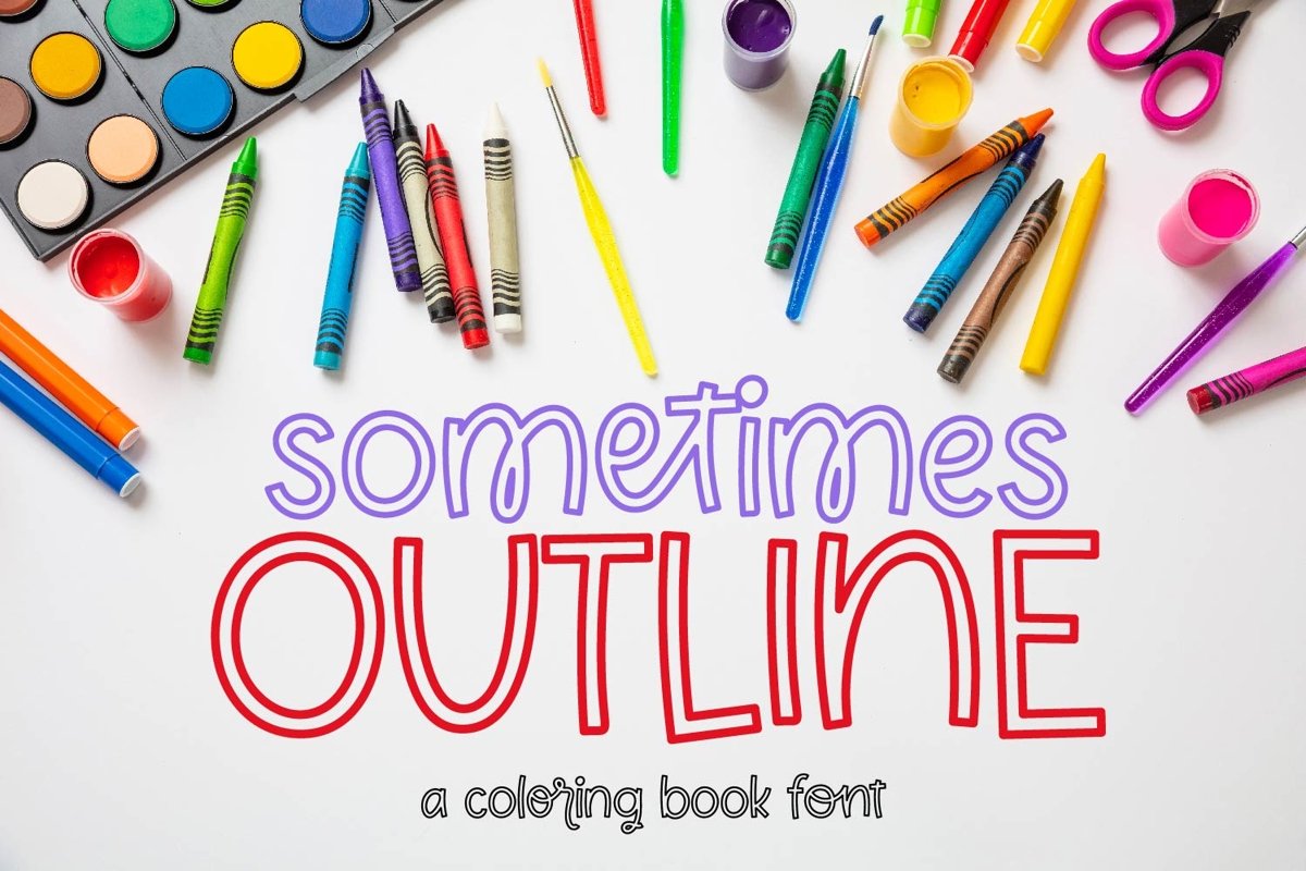 Sometimes Outline - A Coloring Book Font example image 1