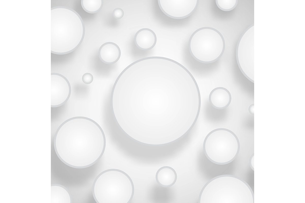 White circle paper cut style with drop shadows on white back example image 1