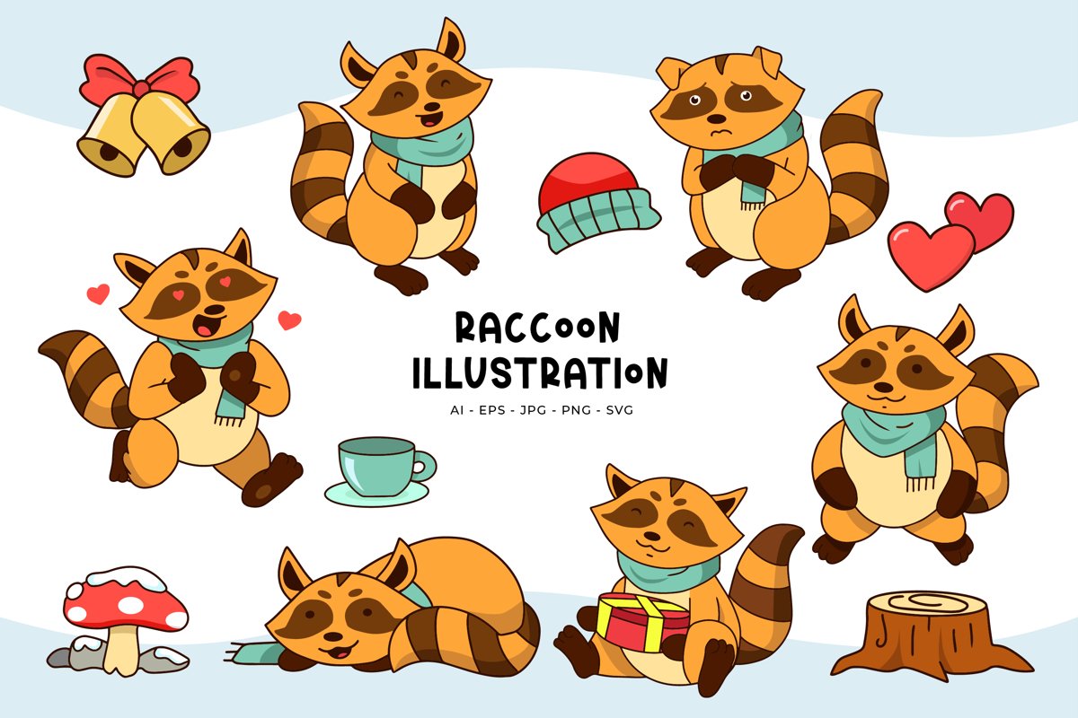 Raccoon Illustrations example image 1