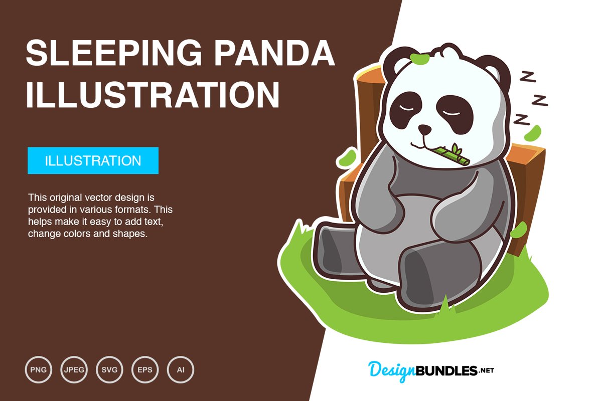 Sleeping Panda Vector Illustration example image 1
