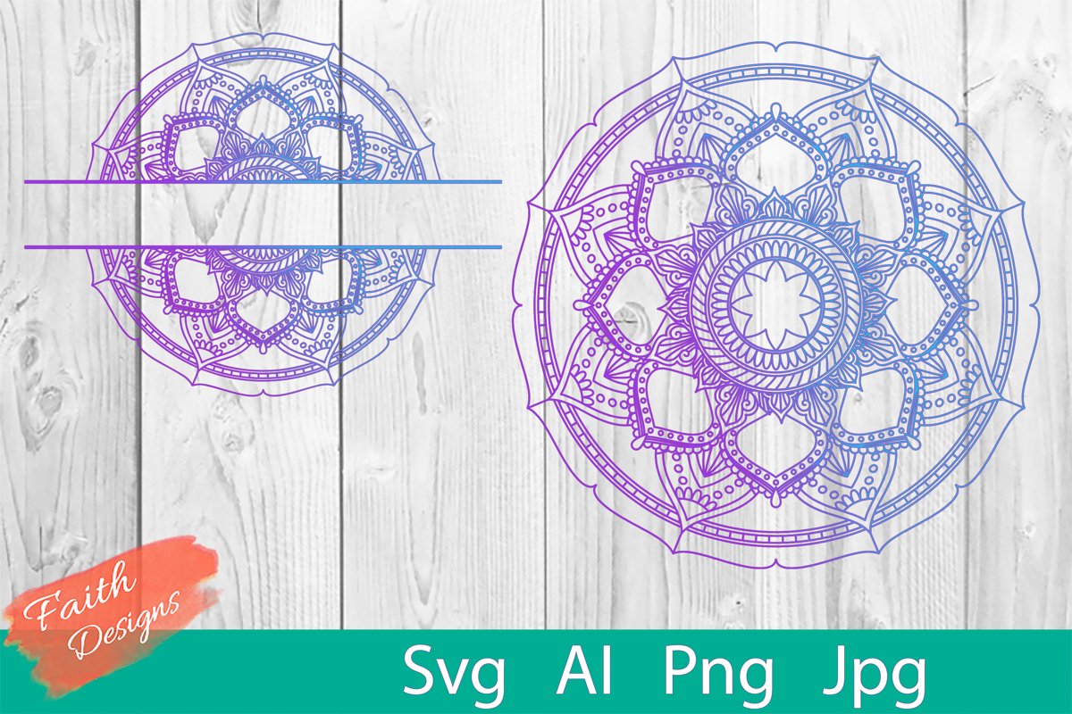 Mandala & Split Mandala No. 16 (603092) | Cut Files | Design Bundles