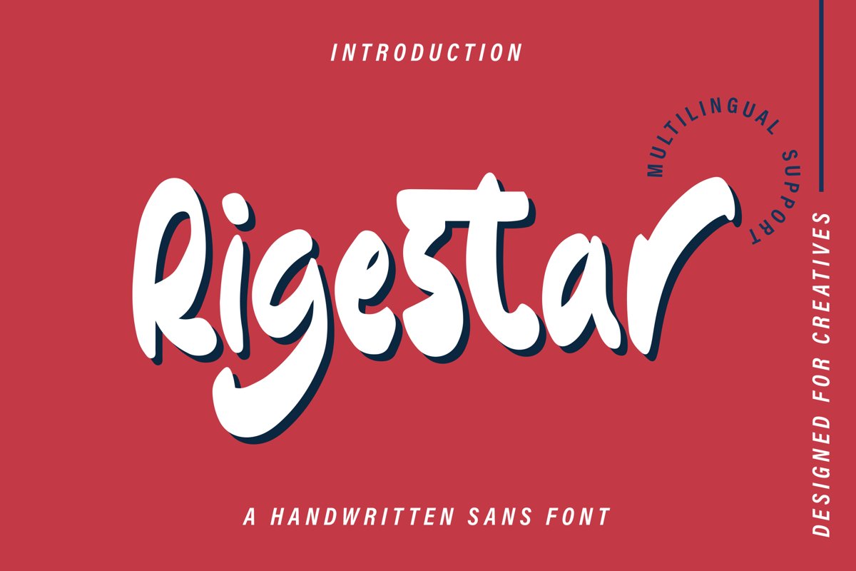 Rigestar - Handwritten Sans Font example image 1