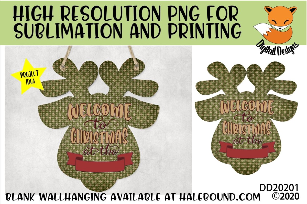 Customizable Welcome Reindeer Head PNG for Sublimation example image 1
