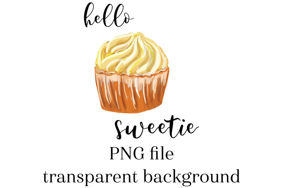 Cupcake Sublimation, hello sweetie cupcake PNG example image 1