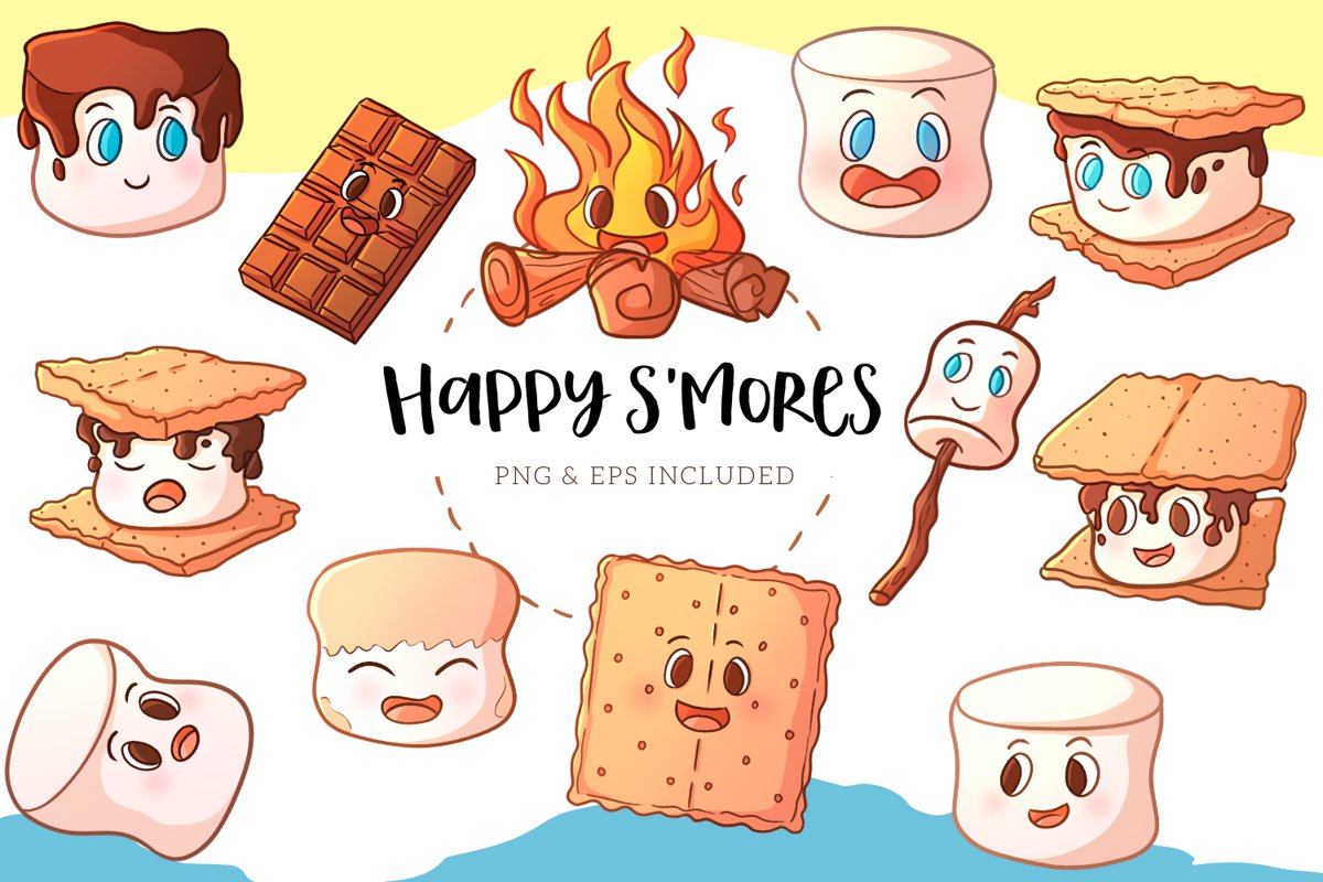 Happy S'mores Illustrations