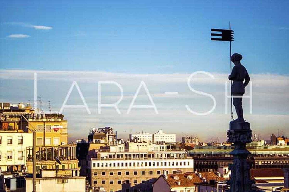 Panoramic aerial view of Milan from roof of Duomo example image 1