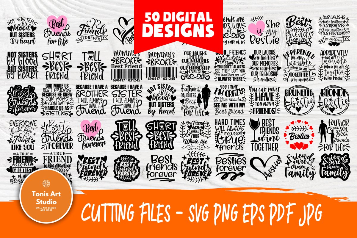 Friends Svg Cut Files, Friendship Svg Bundle, Shirt Designs example image 1