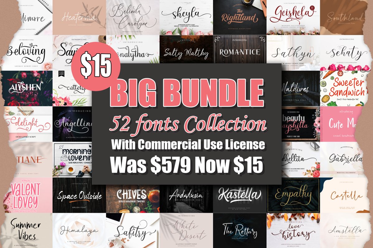 BIG BUNDLE - BEST FONT COLLECTIONS example image 1