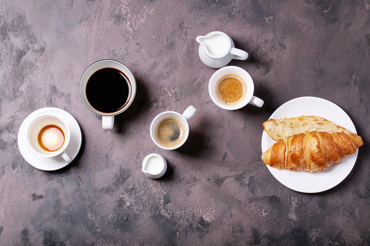 Fresh coffee with croissant example image 1