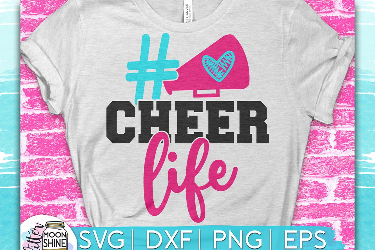 Hashtag Cheer Life SVG DXF PNG EPS Cutting Files example image 1