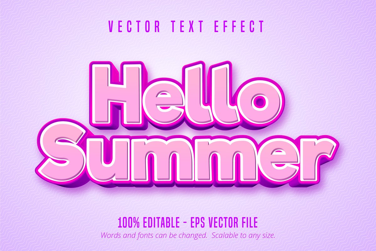 Hello summer editable text effect example image 1