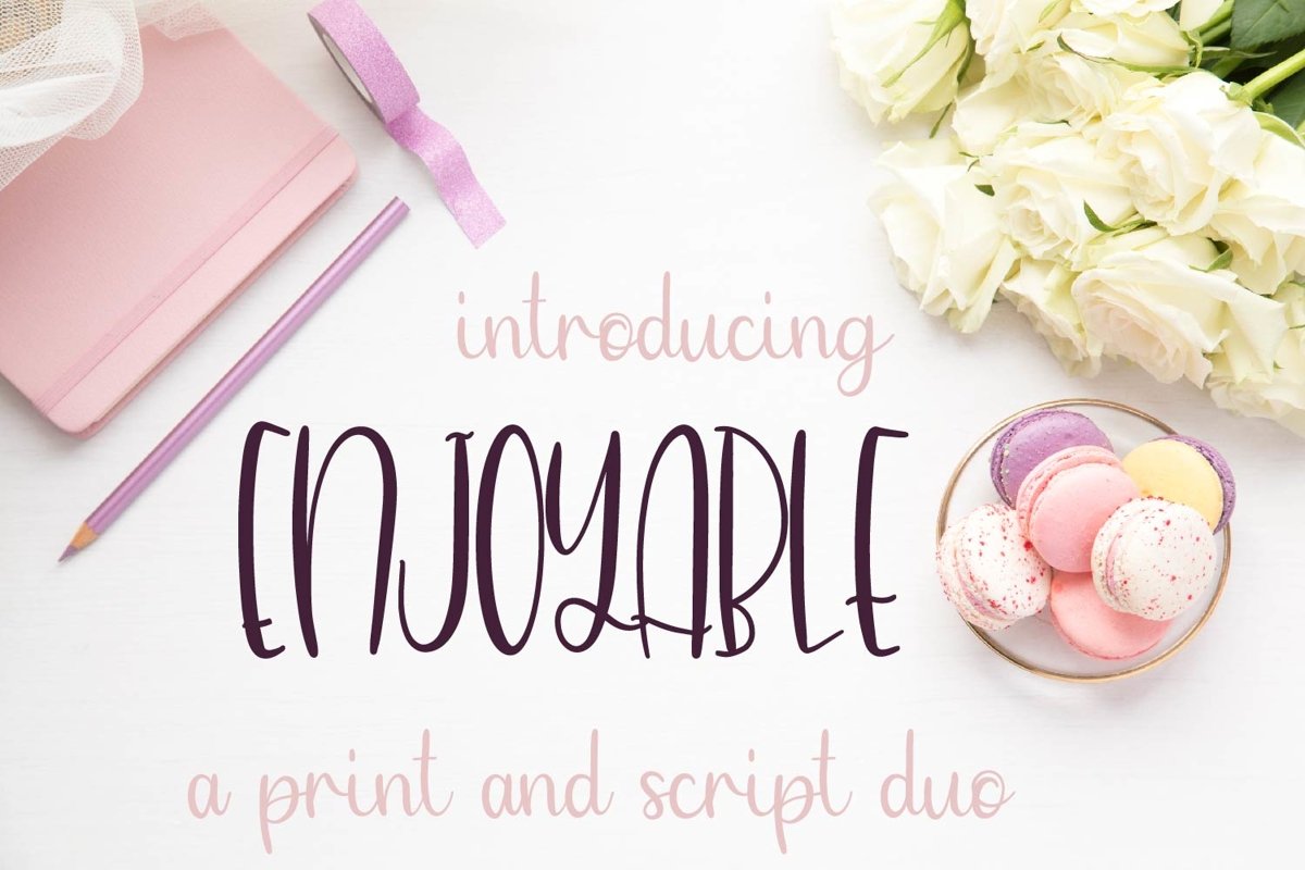 Enjoyable - A Script & Print Font Duo example image 1